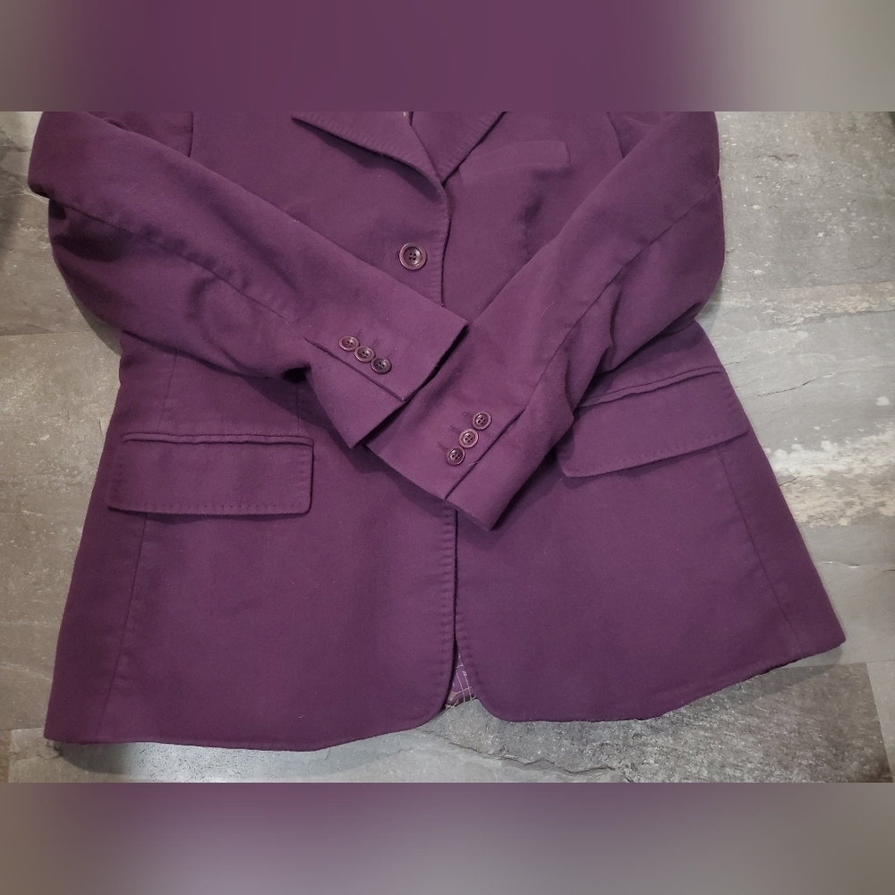 MaxMara Purple Wool Women's Long Sleeve Blazer. Size 14. Made In Italy. - Picture 7 of 13